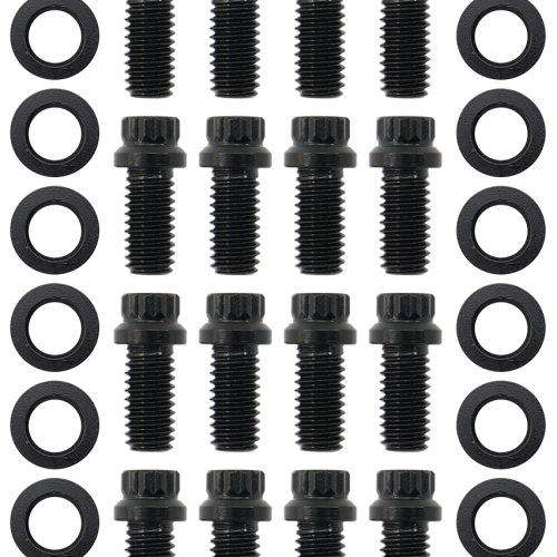 SMALL BLOCK CHEV HEADER BOLTS 12 POINT BLACK x 12 3/8 .750″
