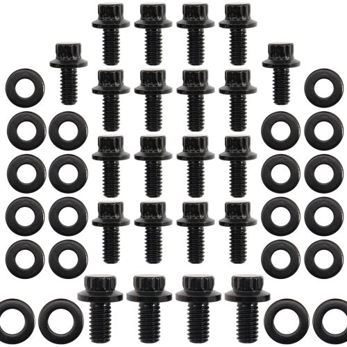 SMALL BLOCK FORD OIL PAN BOLT KIT 12 POINT BLACK CLEVELAND