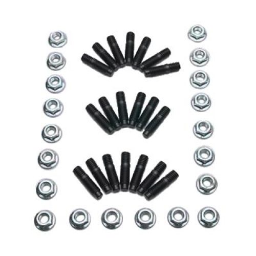 MILODON SBC OIL PAN STUD KIT  HEX NUT, BLACK OXIDE STEEL