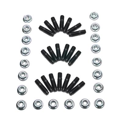 MILODON SBC OIL PAN STUD KIT HEX NUT, BLACK OXIDE STEEL