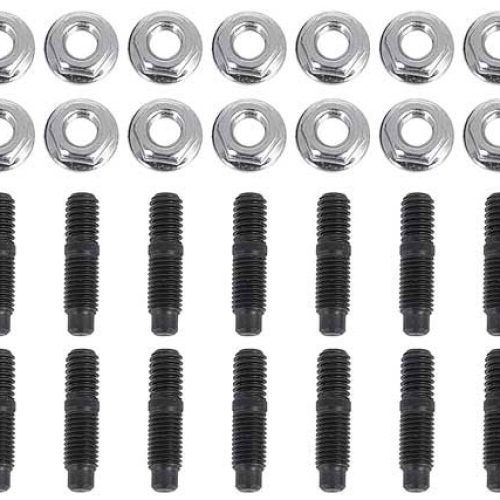 MILODON BBC OIL PAN STUD KIT  HEX NUT, BLACK OXIDE STEEL