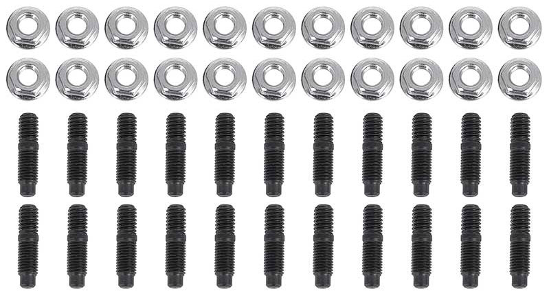 MILODON BBC OIL PAN STUD KIT HEX NUT, BLACK OXIDE STEEL