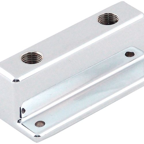 CHROME DUAL OUTLET FUEL BLOCK 1 x 3/8 NPT IN & 2 x 1/4 NPT