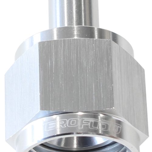 FEMALE -8AN TO 5/16″ BARB     SILVER WITH TUBE NUT