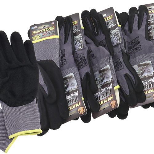 MECHANIC GLOVES MEDIUM NITRILEFOAM 12 PAIRS BLACK WORK SHOP