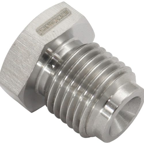 INVERTED FLARE HEX PORT PLUG 1/2-20 STAINLESS STEEL