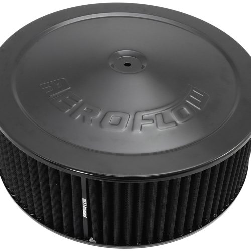14″ X 5″ AIR CLEANER ASSY 5-1/8″ DROP BASE BLACK, COTTON