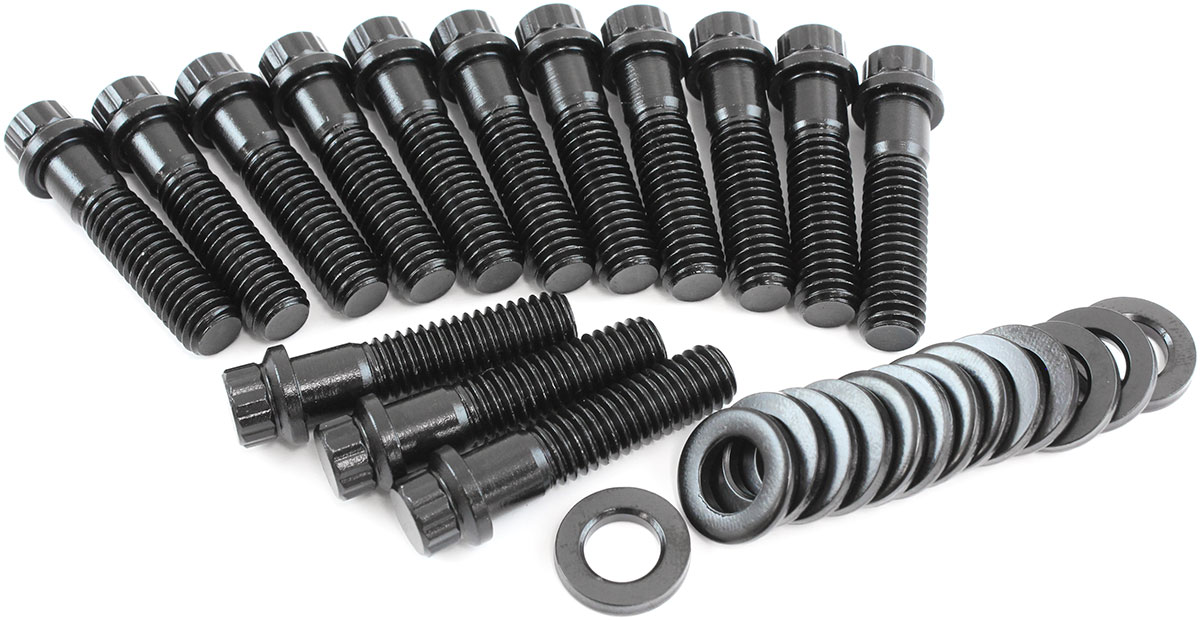 HOLDEN V8 INTAKE BOLTS BLACK 12 POINT 253 308 304 PACK 14