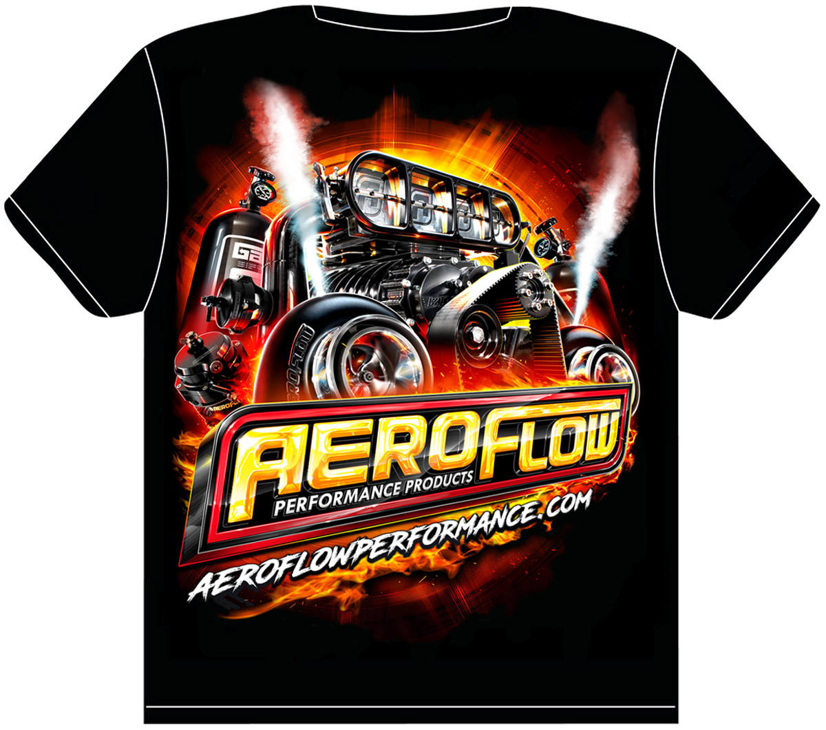 AEROFLOW 2024 T-SHIRT SMALL BLACK - BLOWER TURBOS GAS