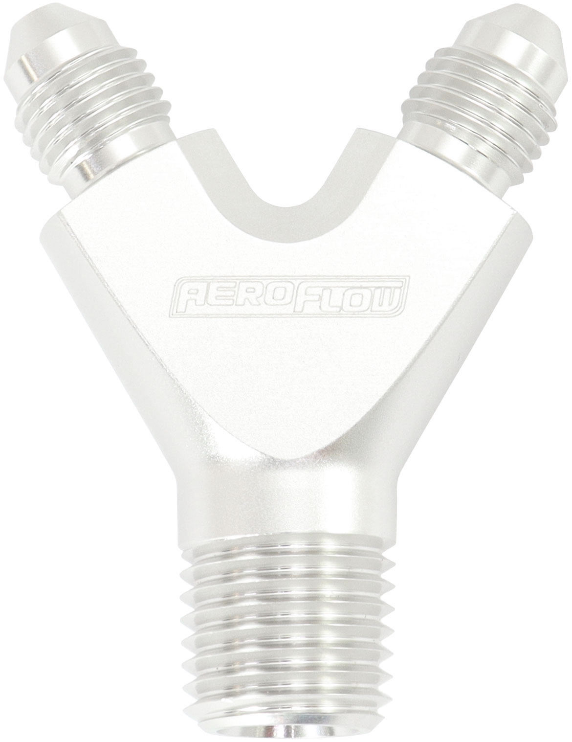 1/8" NPT Y BLOCK TO 2 x -3AN MALE FITTINGS NITROUS NOS SILV