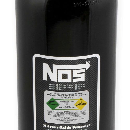 NOS 20LB NITROUS BOTTLE, BLACKW/ SUPER HI FLOW VALVE & GAUGE
