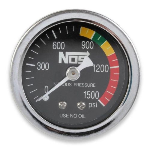 NITROUS PRESSURE GAUGE 1-1/2″ BLACK 0-1500PSI. DRY