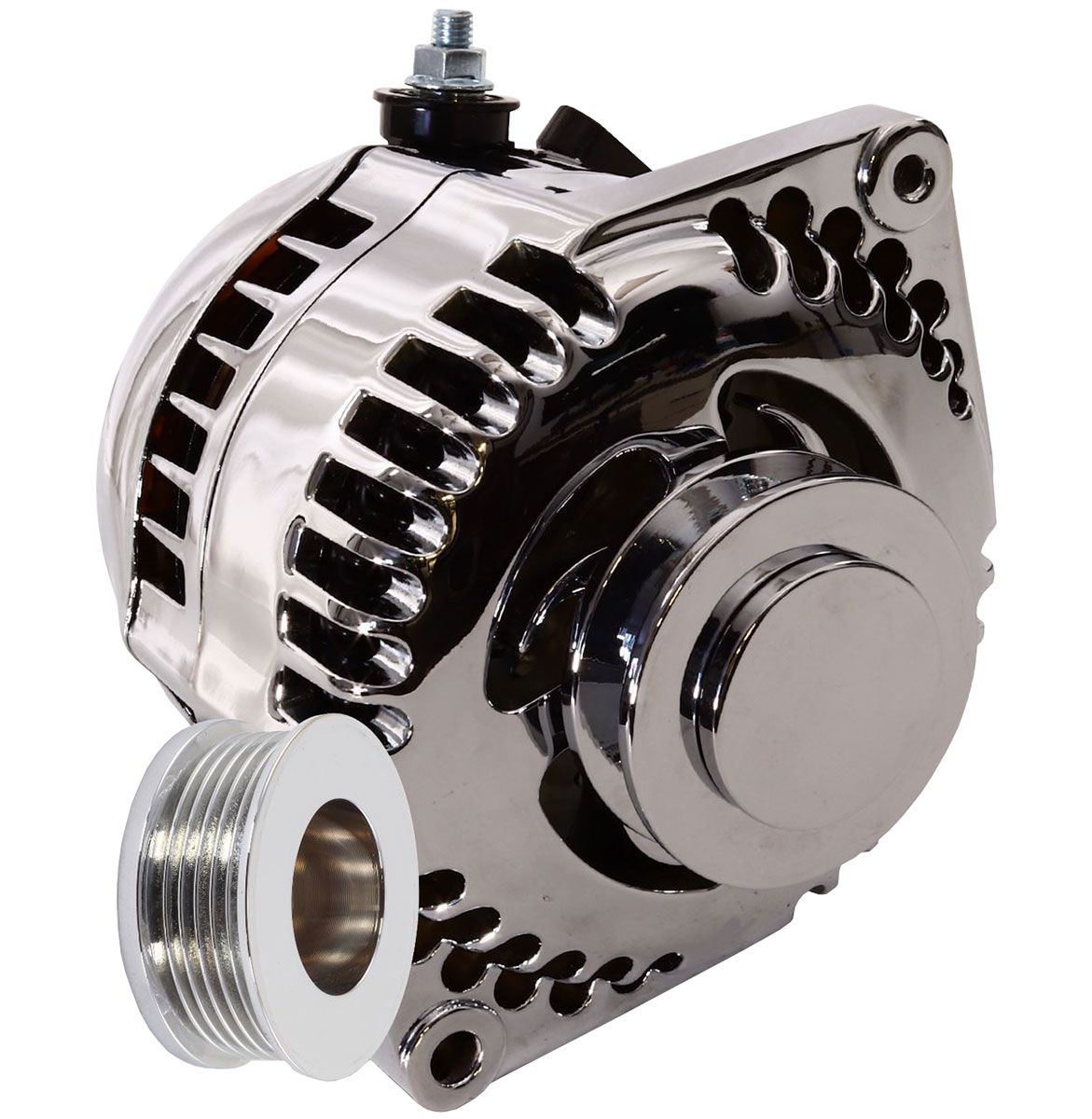 170A RACE ALTERNATOR, CHROME GM 63-85, S SERIES, 1V & 6-RIB