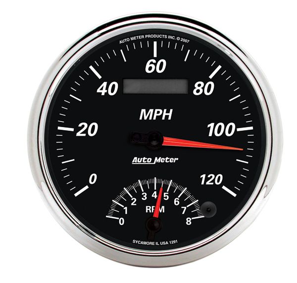 DESIGNER BLACK II TACH/SPEEDO 5" COMBO, 120MPH / 8000RPM