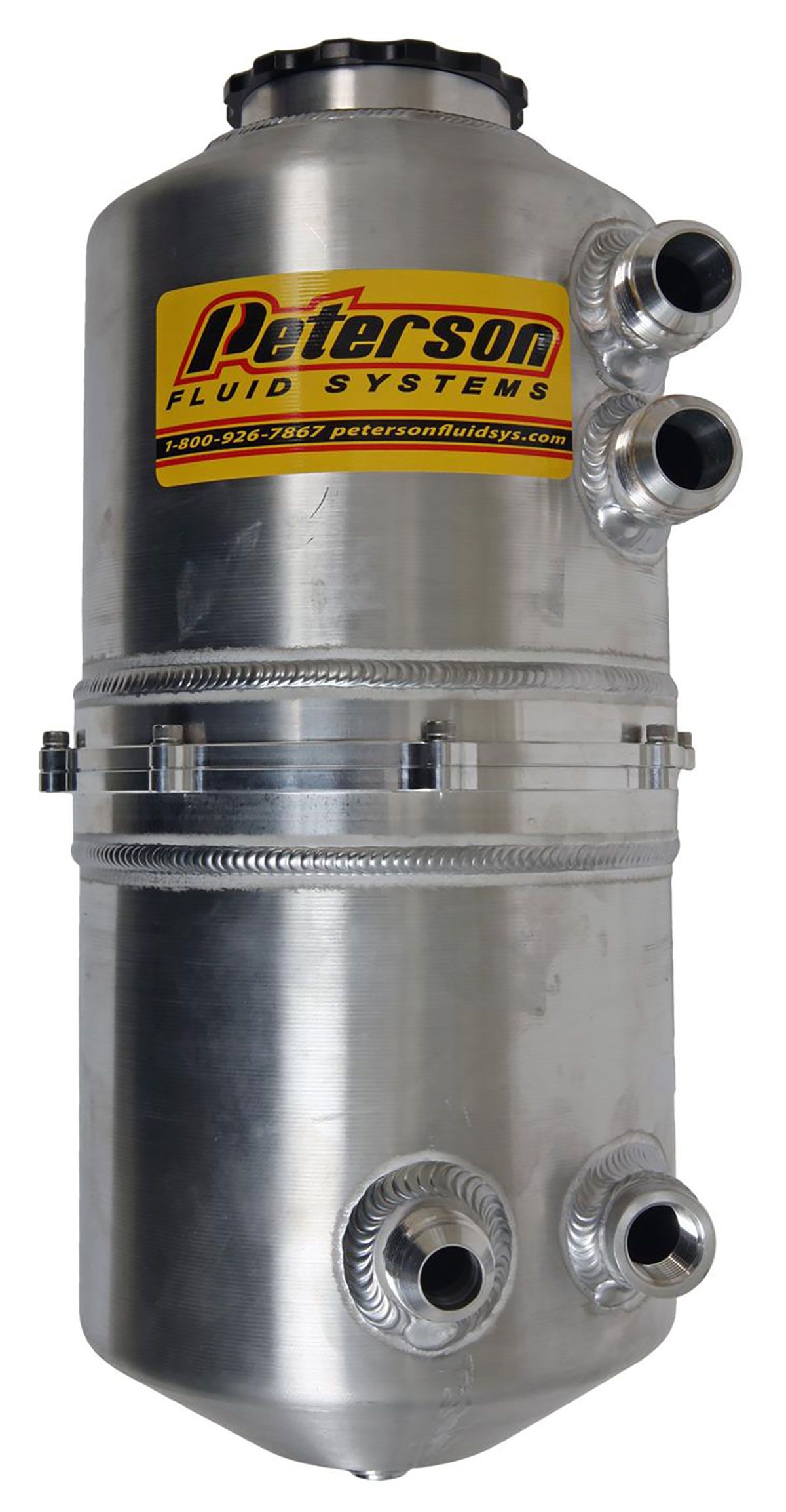 DRAG TANK 7"OD x 16"HIGH DUAL RETURN,-12AN MALE BREATHR