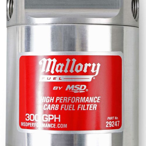 MALLORY LOW PRESSURE CARB FUELFILTER 3/8 NPT IN/OUT 40 MIC
