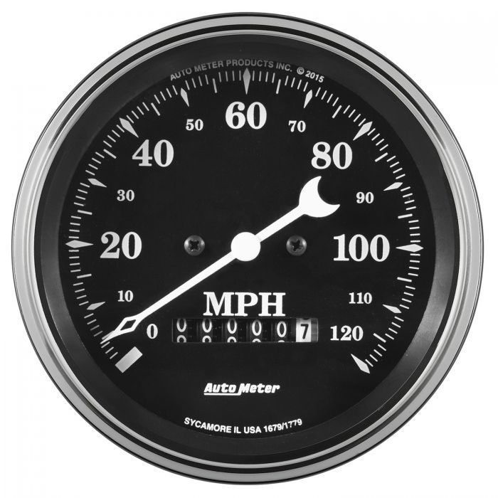 OLD TYME BK 120MPH SPEEDO 3-3/8", ELECTRONIC, WHEEL ODO.