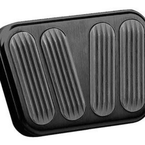 55-57 BLACK BILLET ALUM BRAKE CLUTCH PEDAL PAD W/RUBBER