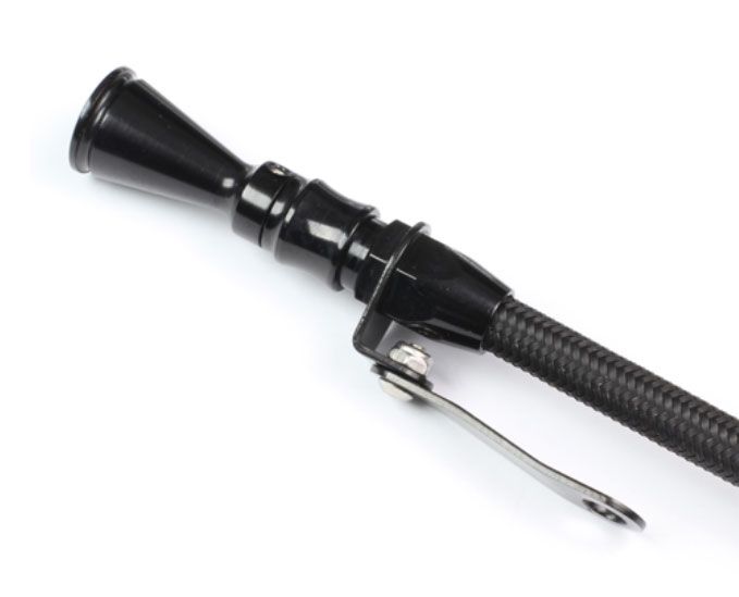 FLEXIBLE LOCKING DIPSTICK *BLACK * SBC PRE-1979 LH SIDE,