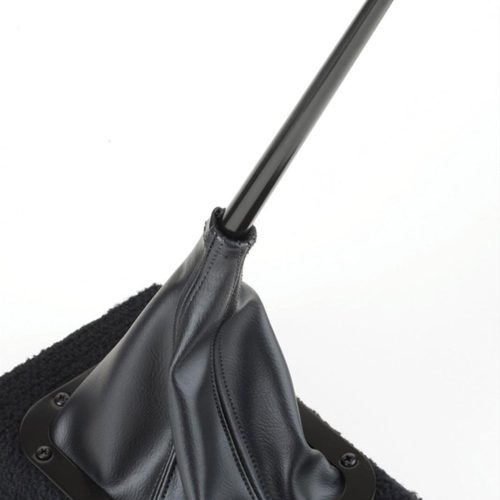 BLACK FLOOR MOUNT SHIFTER BOOT WITH BLACK STAINLESS RING