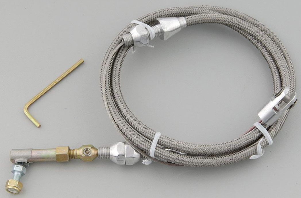 LOKAR THROTTLE CABLE STAINLESSSTEEL 36 LONG *POLISHED**