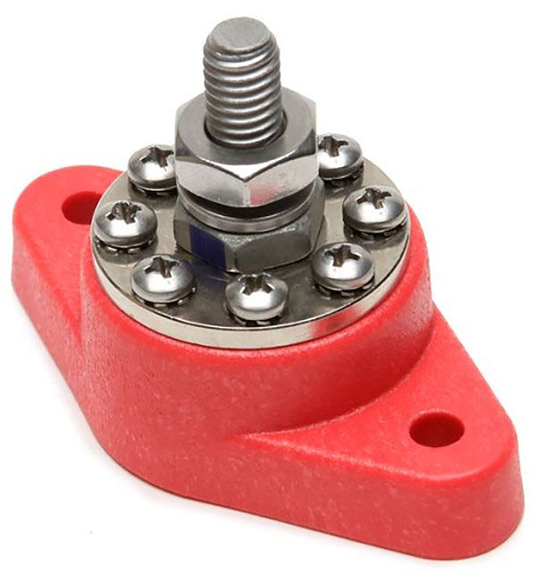 PAINLESS 8 POINT DIST BLOCK RED