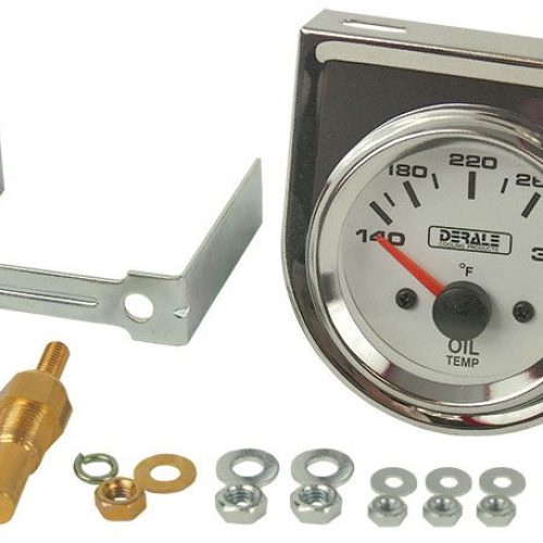 LIGHTED BLACK ON WHITE 2-1/16″ELECTRIC OIL TEMPERATURE GAUGE