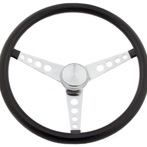 GRANT CLASSIC BLACK15″ 3 SPOKECHROME DRILLED 1″ DISH