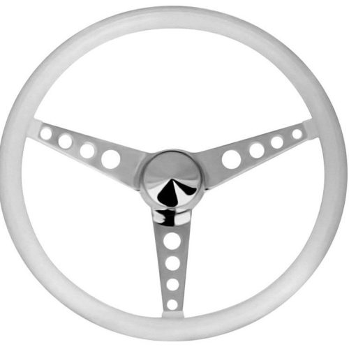 GRANT CLASSIC WHITE 15″ 3SPOKES/WHEEL CHROME DRILLED 1″ DISH