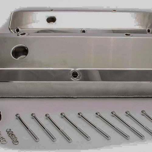 FABRICATED ALUM VALVE COVERS  SB CHRYSLER 318-360, POLISHED