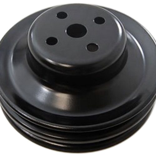 BLACK WATER PUMP PULLEY FORD  289 DOUBLE GROOVE ” STEEL “