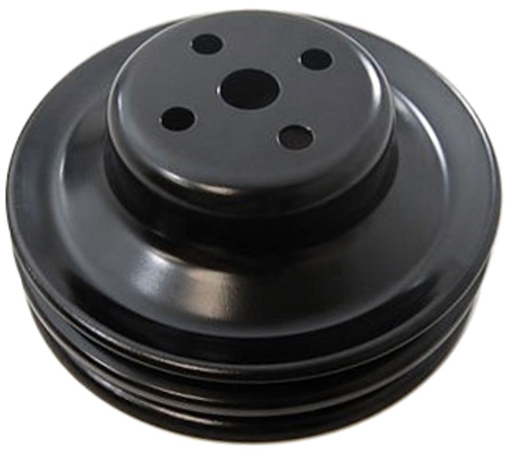 BLACK WATER PUMP PULLEY FORD 289 DOUBLE GROOVE " STEEL "