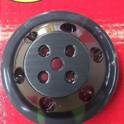 BLACK WATER PUMP PULLEY SBC   DOUBLE SHORT WATER PUMP ALUM