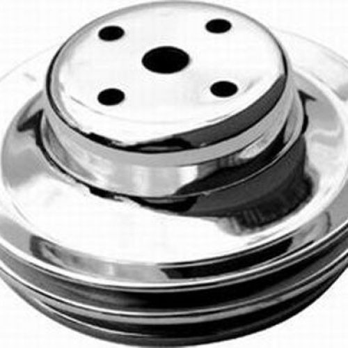 WATER PUMP PULLEYS BBC DOUBLE LONG WATER PUMP POLISH ALUM