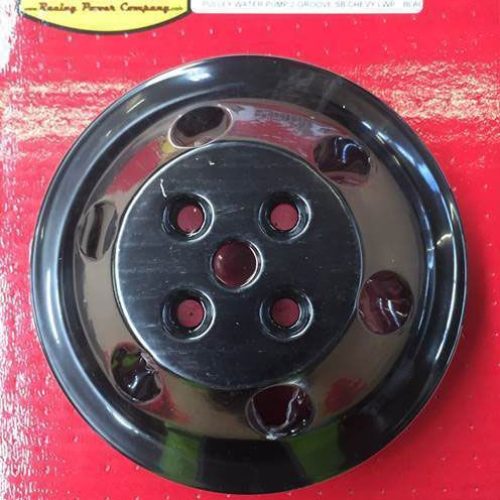 BLACK WATER PUMP PULLEY SBC   DOUBLE LONG WATER PUMP ALUM