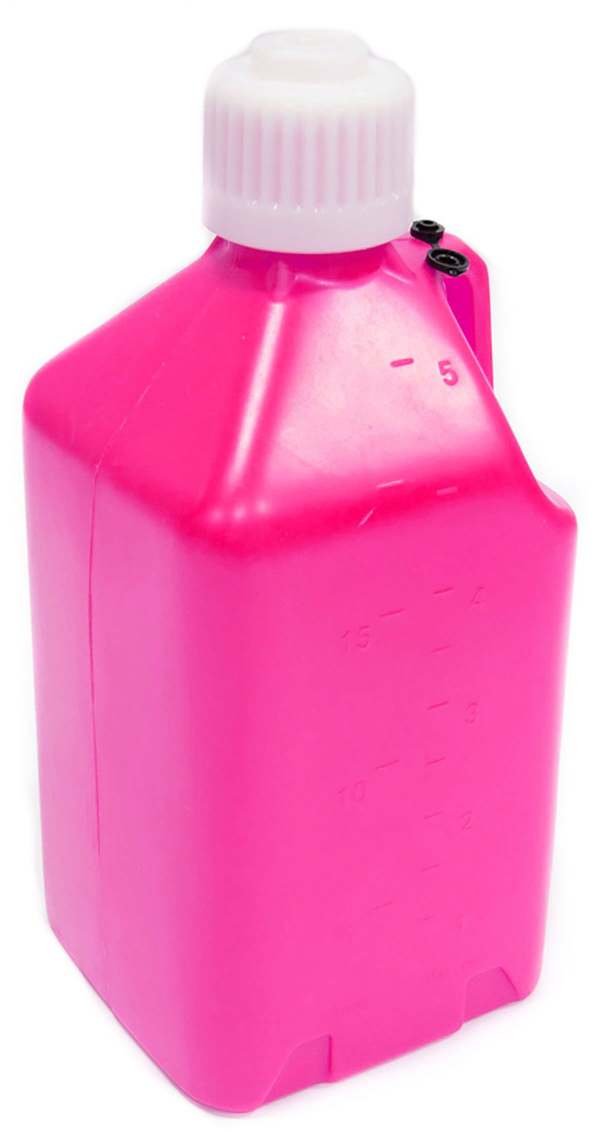 5 GAL/18.9L UTILITY JUG SQUAREGLOW PINK 9.5" X 9.5" X 21"