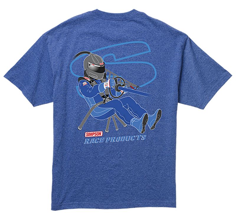 RACER TEE BLUE MEDIUM - DRIVER ON BACK