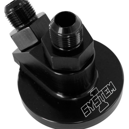 BLACK FORD/CHRY BILLET BLOCK  ADAPTER -10 AN MALE. 3/4-16 ID
