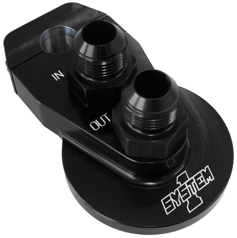 BILLET REMOTE FILTER MOUNT -121-3/8" DIA HOLE. BLACK