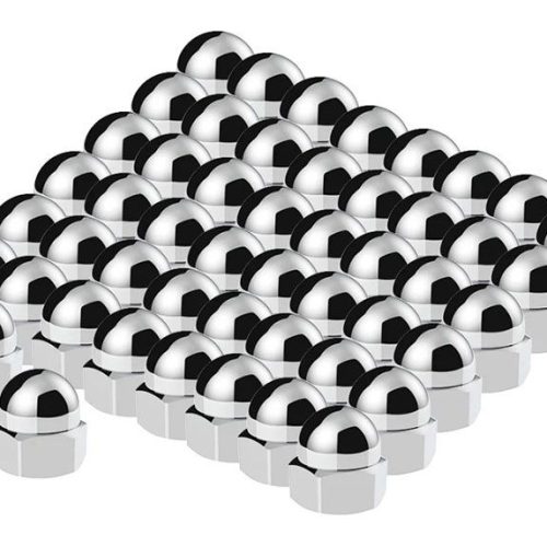 CHROME FLATHEAD HEADBOLT COVER50PK DRESS UP ACORN 11/16 FLAT