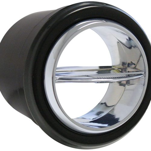 ROUND CHROME W/BLK TRIM VENT  2.875″DIA  2″HOSE IN DASH APPL