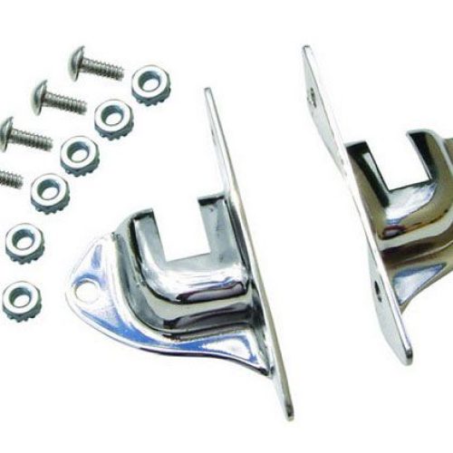 1933-39 RADIATOR SUPPORT ROD BRACKETS POLISH S/S KIT PR