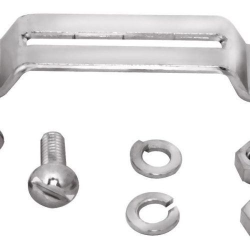 1928-32 RUMBLE LID STRIKER PLATE STAMPED STEEL W/SCREWS