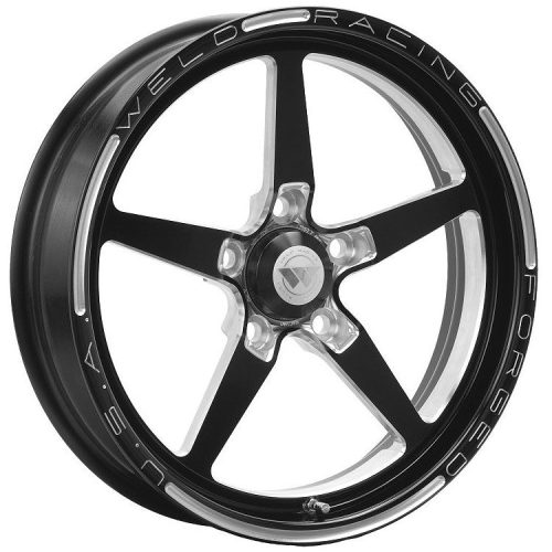 ALUMASTAR 17×4.5″ 1-PCE FRONT 2.25″ BS, 5×4.75″, BLACK