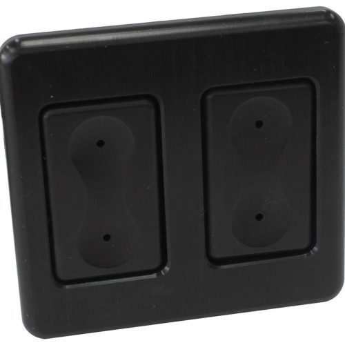 BILLET INFINITY DUAL POWER WINDOW SWITCH BLACK ALUM