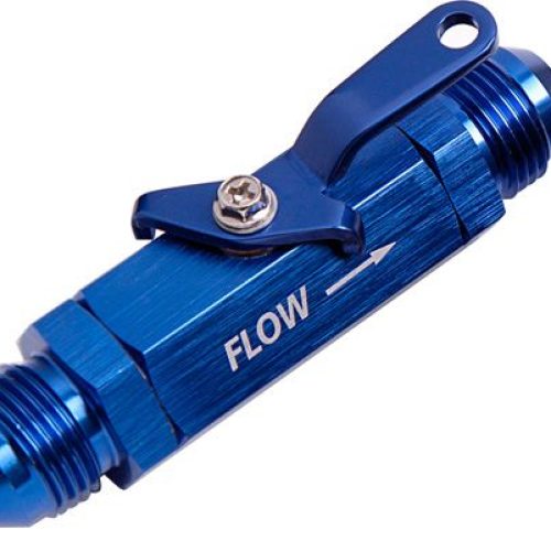 SHUT OFF VALVE -16AN BLUE-    BILLET BODY WITH -16ORB PORTS