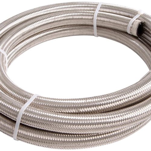 SS BRAIDED HOSE -9AN 4.5 METRESILVER S/S 12.7mm ID 18.3mm OD