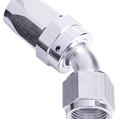 -8AN TAPER SERIES 45 DEGREE   HOSE END SILVER