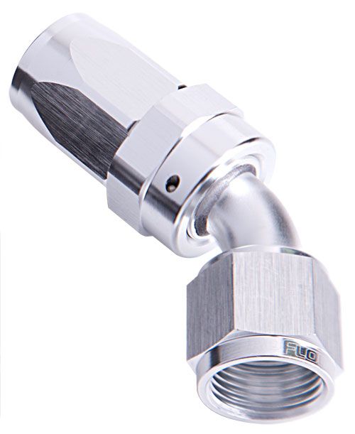 -12AN TAPER SERIES 45 DEGREE HOSE END SILVER