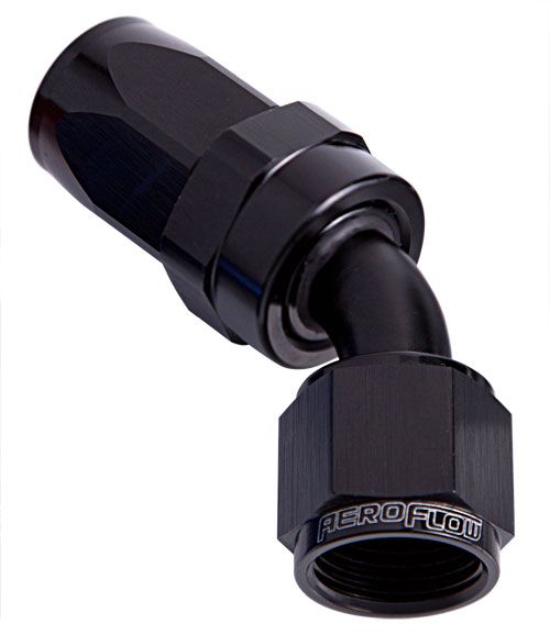 -20AN TAPER SERIES 45 DEGREE HOSE END BLACK